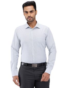 Park Avenue - Slim Fit Checks Light Petrol Blue Formal Shirt