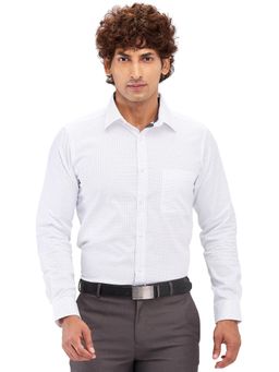 Raymond - Slim Fit Printed White Formal Shirt