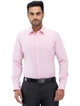 Raymond - Slim Fit Checkered Medium Pink Formal Shirt