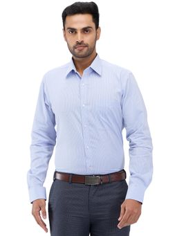 Raymond - Slim Fit Striped Medium Purple Formal Shirt