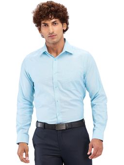 Raymond - Slim Fit Solid Medium Green Formal Shirt