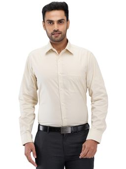 Raymond - Slim Fit Solid Light Fawn Beige Formal Shirt