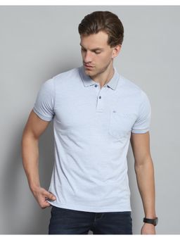 Monte Carlo - Mens Solid Blue Collar Neck Half Sleeve T-shirt