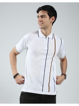 Monte Carlo - Mens White Collar Neck Half Sleeve T-shirt