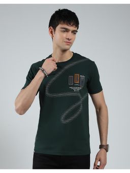 Monte Carlo - Mens Printed Green Round Neck Half Sleeve T-shirt
