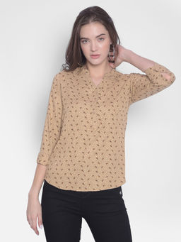 CRIMSOUNE CLUB - Women's Beige Printed Top