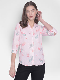 CRIMSOUNE CLUB - Women's Pink Floral Shirt