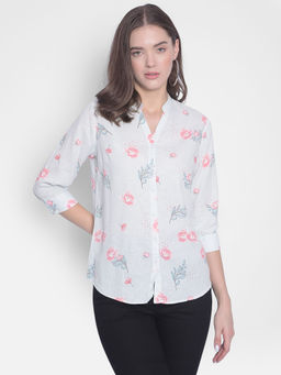 CRIMSOUNE CLUB - Women's Green Floral Shirt
