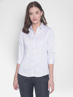 CRIMSOUNE CLUB - Women's White Printed Shirt