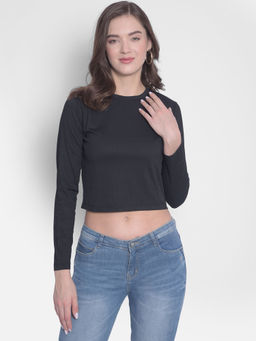 CRIMSOUNE CLUB - Women's Black Crop Top