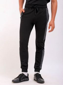 The Indian Garage Co - Men Slim Fit Colorblocked Mid-Rise Knitted Joggers