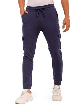 The Indian Garage Co - Men Slim Fit Solid Mid-Rise Knitted Joggers