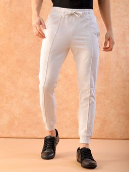 The Indian Garage Co - Men Slim Fit Solid Mid-Rise Knitted Joggers
