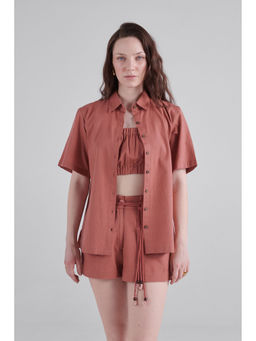 Prakriti Jaipur - Rust Basic Co-Ord (Set of 3)