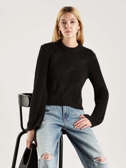 Calvin Klein - Black Textured Casual Sweater