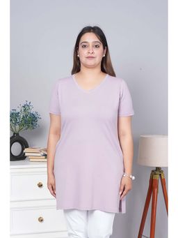 MLADA - Lavender Solid/Plain Casual Top