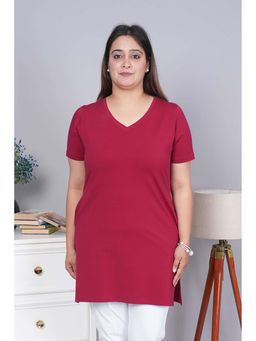 MLADA - Red Solid/Plain Casual Top