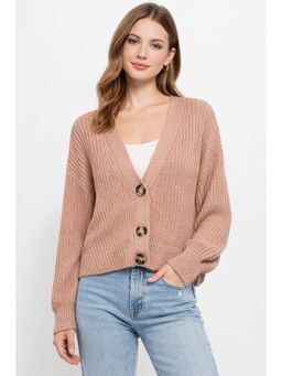 NOBARR - Beige Textured Casual Cardigan