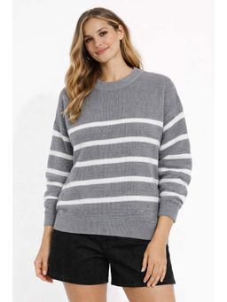 NOBARR - Grey Stripes Casual Sweater