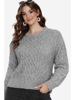 NOBARR - Grey Textured Casual Sweater