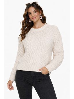NOBARR - White Textured Casual Sweater