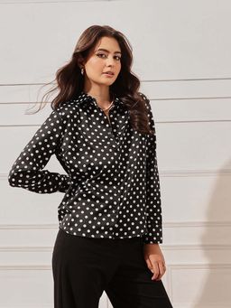 STREET 9 - Black Polka Dots Casual Shirt