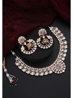 SWABHIMANN - Shamya Pink Polki Necklace Set