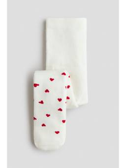 H&M - Unisex White Terry-Lined Tights