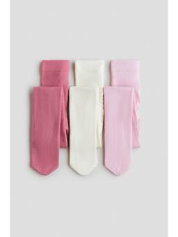 H&M - Girls Multi-Color 3-Pack Fine-Knit Tights