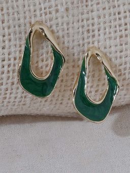 Niska - Green 1 Stainless Steel Drop Earrings