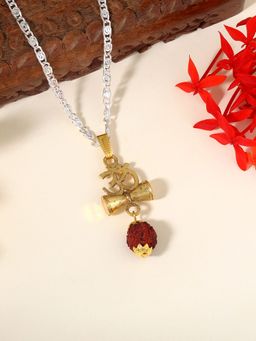 Estele - Unisex Divine Rudraksha Gehena Om and Damru Necklace