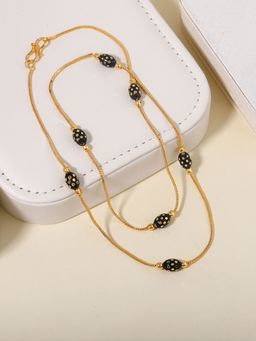 Estele - Gold Plated Gehena Sleek Beaded Necklace