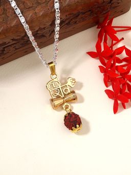 Estele - Unisex Gehena Mahadev Damru Rudraksha Shiva Necklace