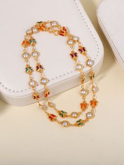 Estele - Gold Plated Gehena Butterfly Charm Necklace