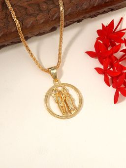 Estele - Gold Plated Gehena Spiritual Divine Ram Sita Necklace