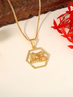 Estele - Gold Plated Gehena Spiritual Ram Sita Necklace