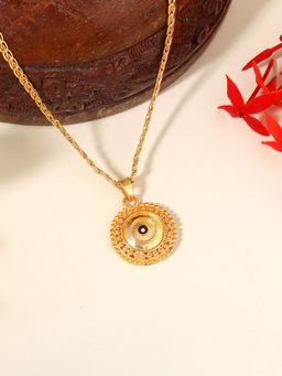 Estele - Gold Plated Gehena Modern Stylish Circular Necklace