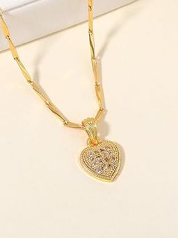 Estele - Gold Plated Gehena Elegant Heart Charm Necklace
