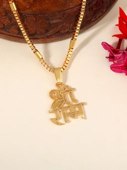Estele - Gold Plated Shree Ram Gehena Temple Necklace