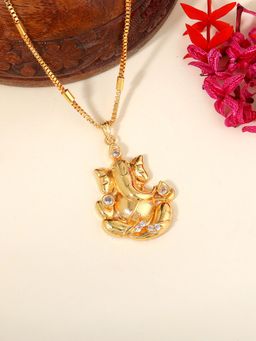 Estele - Gold Plated Lord Ganesh Gehena Chic Spiritual Necklace