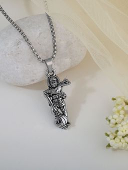 Estele - Oxidised Hanuman Gada Gehena Unisex Necklace