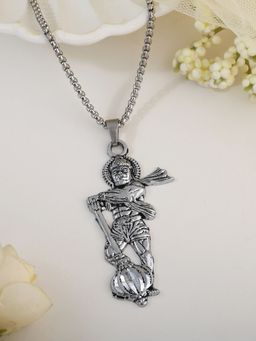 Estele - Oxidised Hanuman Gada Necklace