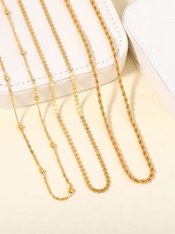 Estele - Unisex Gold Plated Gehena Combo Of 3 Chains