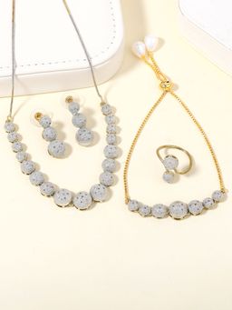 Estele - Elegant Sparkling Gehena Jewellery Combo Set
