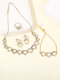 Estele - Trendy Heart Design Gehena Jewellery Combo Set