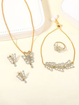 Estele - Trendy Butterfly Design Gehena Pendant Combo Set