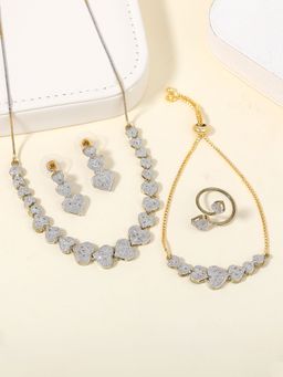 Estele - Elegant Love Design Gehena Heart Necklace Set
