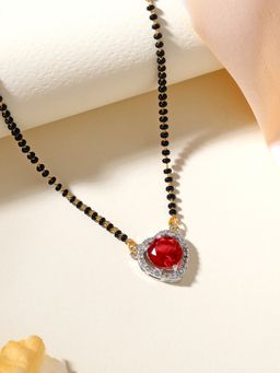 Estele - Red Crystal Gehena Heart Mangalsutra