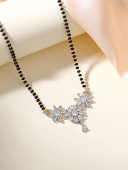 Estele - White Shimmering Gehena Floral Mangalsutra