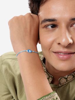 Carlton London - Enamel and Silver Plated Evil Eye Rakhi